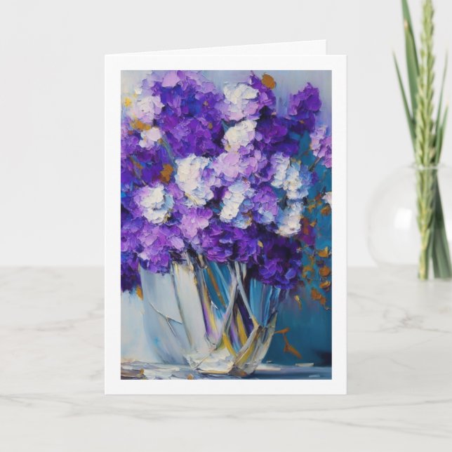 Carte Jolies fleurs violettes Vintages | Joyeux annivers (Devant)