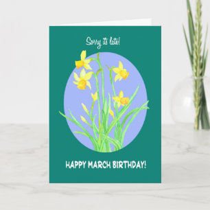 Carte Jolies jonquilles Belvédère Mars Anniversaire