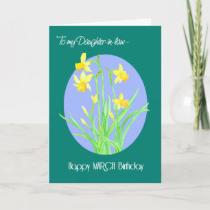 Carte Jolies jonquilles mars Anniversaire belle-fille