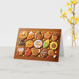 Carte Jolis biscuits de Thanksgiving pour exprimer sa gr