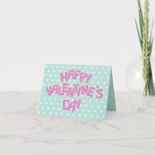 Carte jolis gâteaux en forme de valentine rose tendre (Devant)