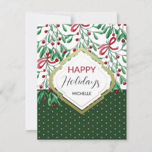 Carte Jolis Gui de Fête Bohème à l'Aquarelle