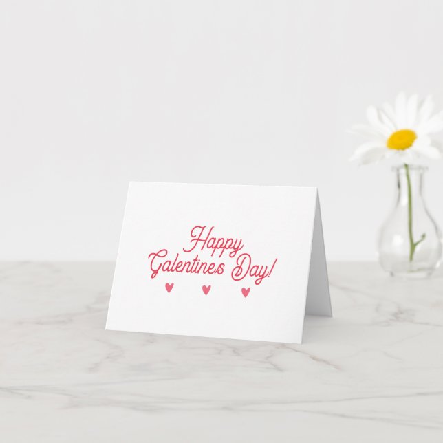 Carte Jolis petits cœurs rouges - Joyeuse Galentine's Da (Petite plante)