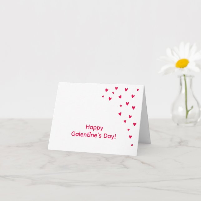 Carte Jolis petits cœurs rouges - Joyuse Galentine's Day (Petite plante)
