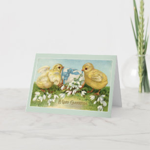 Carte Jolis poussins de Pâques vintage