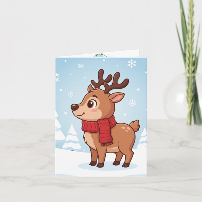 Carte Jolis rennes de Noël (Devant)