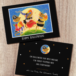 Carte Jolis Souris en Maïs de Bonbon Personnalisés Hallo