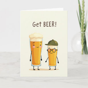 Carte Jolis verres à bière pour la Fête des Pères
