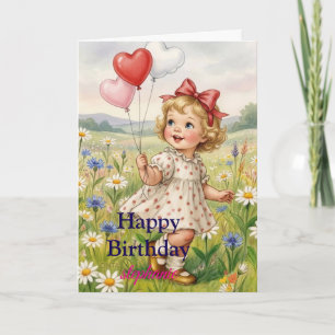 Carte Jolis vœux d'anniversaire pour une jolie fille dan