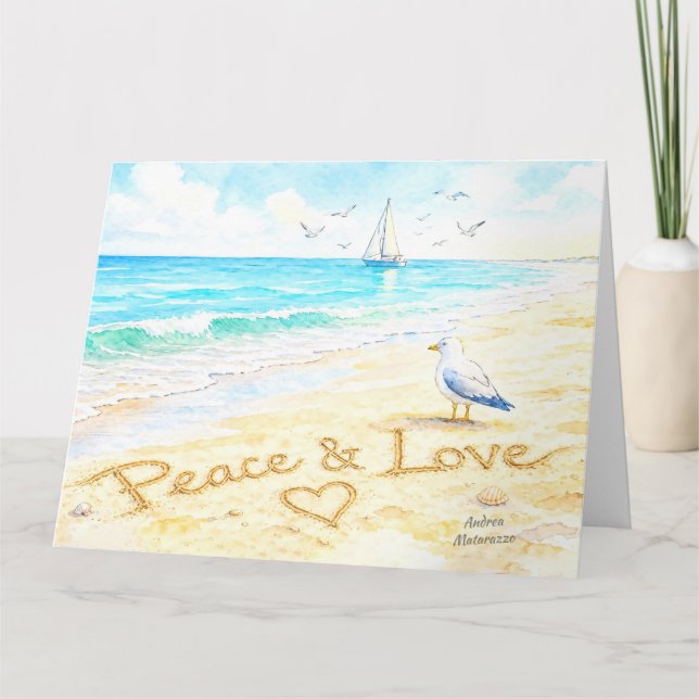Carte Jon Seagull - Paix et Amour  (Devant)