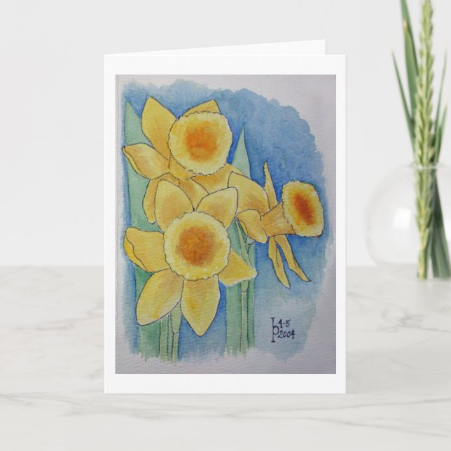 Carte Jonquilles - aquarelle (Devant)