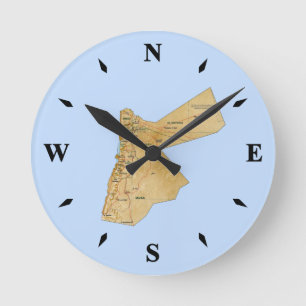 Carte Jordanie Horloge