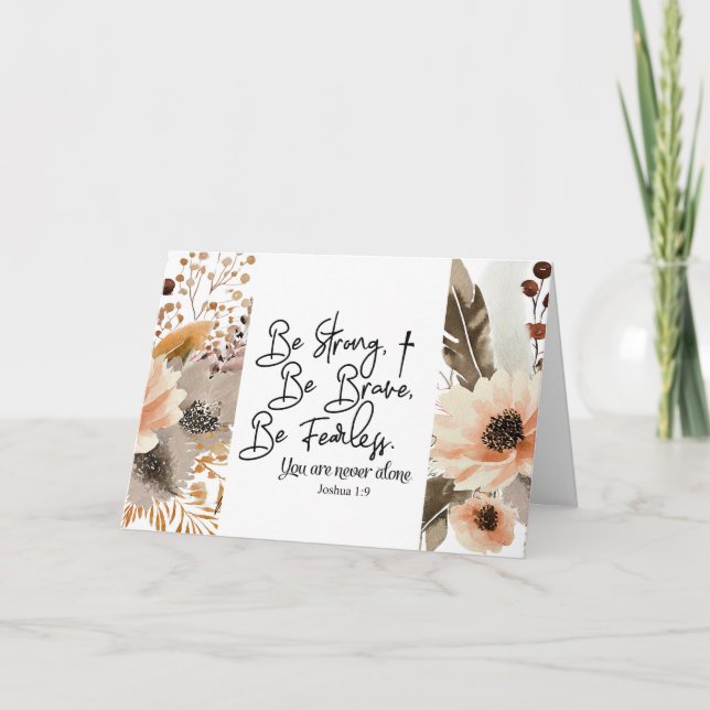 Carte Joshua 1 9 Soyez fort Soyez brave Bible Verse (Devant)