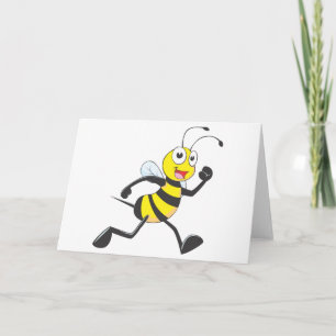 Carte Jote Bee Cartoon Running Jogging Chemise de marche