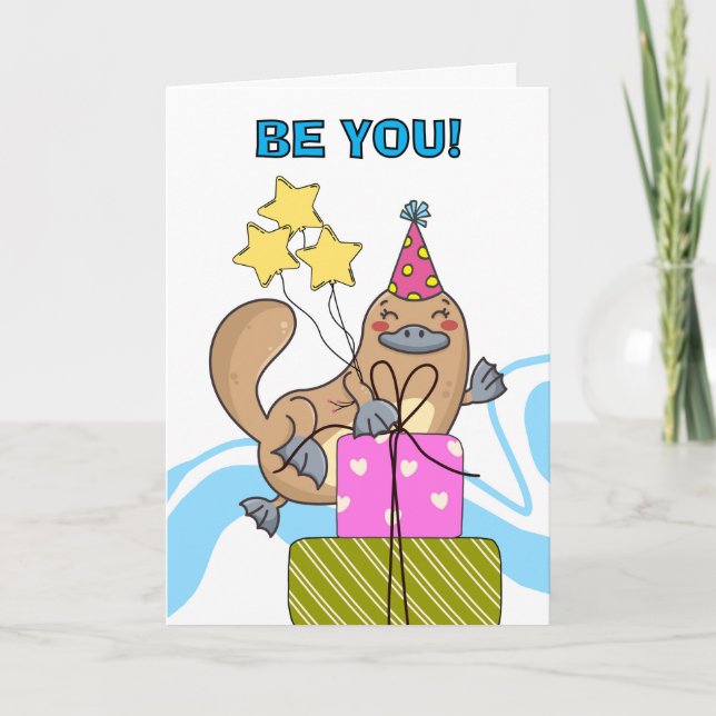 Carte Jote Funny Platypus Anniversaire Être bizarre (Devant)
