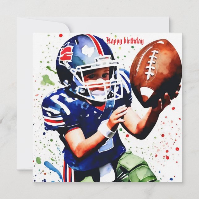 Carte Jote Gridiron Aquarelle Splash Anniversaire (Devant)