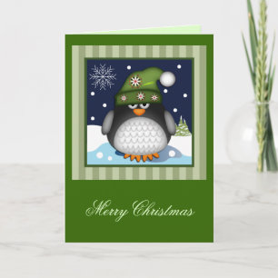 Carte jote Penguin Joyeux texte de Noël