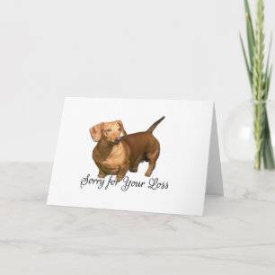 Carte Jote Red Dachshund Désolé pour les condoléances de