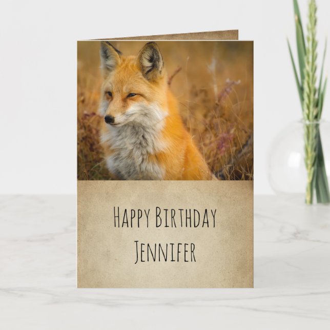 Carte Jote Red Fox Wilderness Nature Photo Anniversaire (Devant)