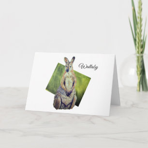 Carte Jote rouge craché Wallaby Art Marsupial australien
