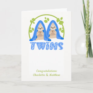 Carte Jote Sloth Deux Garçons Nouveau Twin Baby