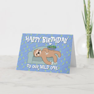 Carte Jote Sloth Lazy Tropical Jungle Animal Anniversair