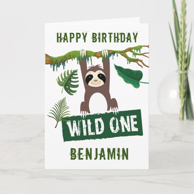 Carte Jote Sloth Premier Anniversaire (Devant)
