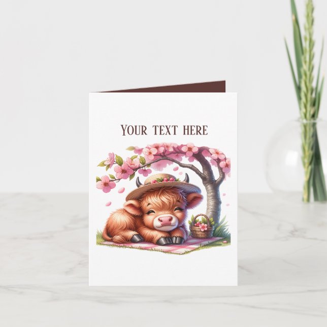 Carte Jote vache Highland ajouter un message (Devant)