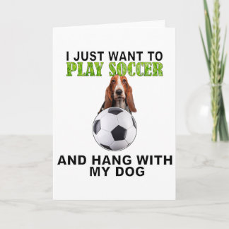 Carte Jouer au football accroché avec chien Bett Hound h