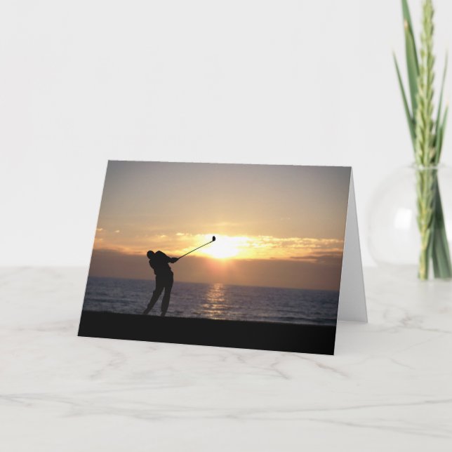 Carte Jouer Au Golf Au Coucher Du Soleil (Devant)