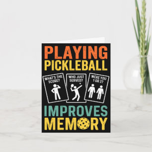 Carte Jouer au pickleball améliore la mémoire drôle vint