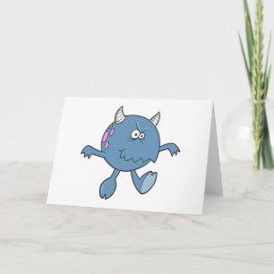 Carte jouer avec un ami monstre bleu dur