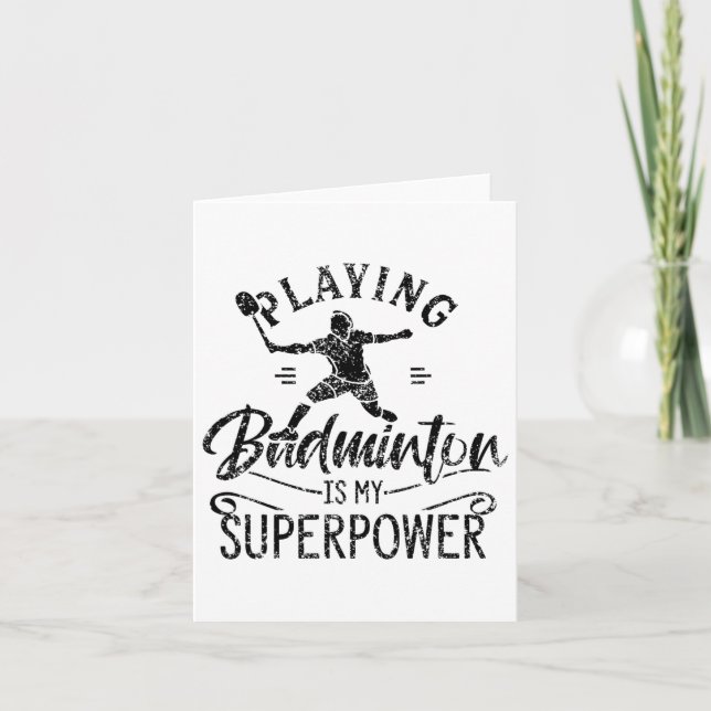 Carte Jouer Badminton Est Mon Joueur D'Équipe De Superpu (Devant)