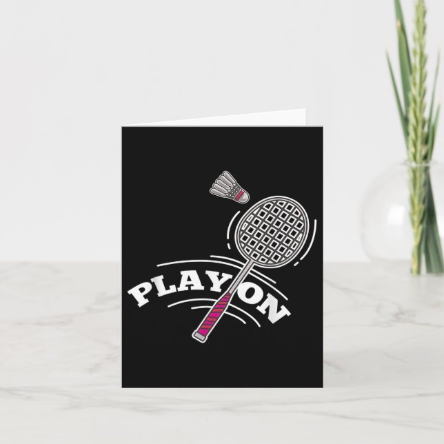 Carte Jouer Badminton Player Sport Stick Shuttle Racket (Devant)