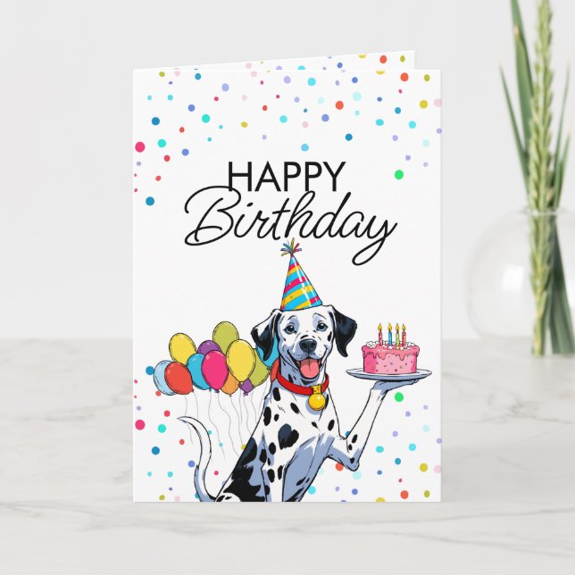 Carte Jouer Chien Dalmatien amusant Anniversaire (Devant)