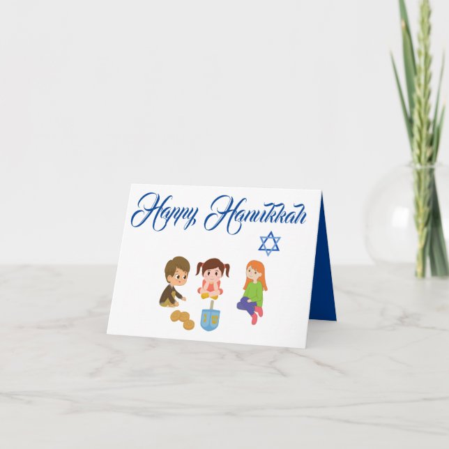 Carte JOUER DREIDEL HAPPY HANOUKKA Greeting Card (Devant)