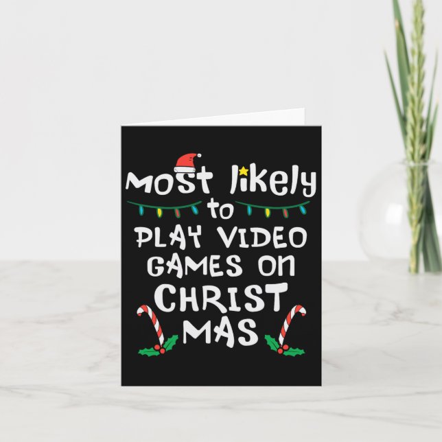Carte Jouer jeu vidéo jeu Noël Famille (Devant)