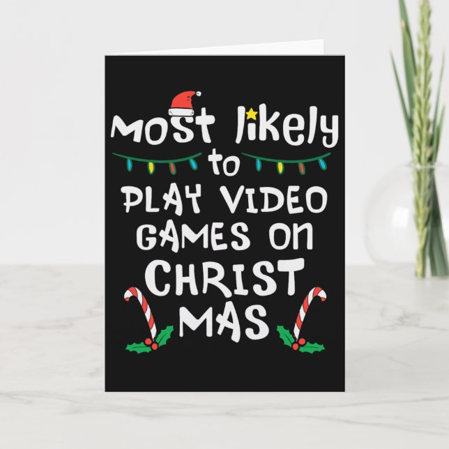 Carte Jouer jeu vidéo jeu Noël Famille (Devant)
