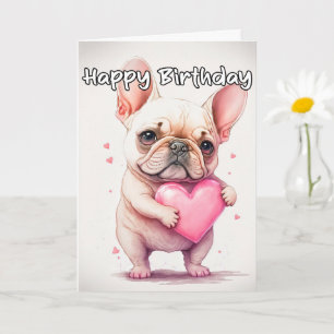 Carte Jouer Lovable Little French Bulldog Puppy