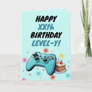 Carte Jouer Turquoise contrôleur Jeu Anniversaire