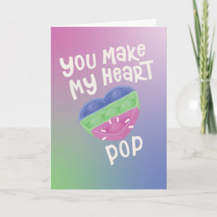 Carte Jouet de distraction cœur pop-it tendance et amusa