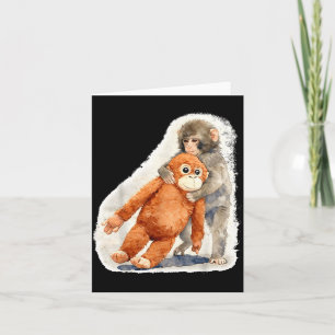 Carte Jouet en peluche singe bébé orang-outan mignon Pun
