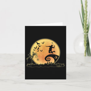 Carte Joueur Badminton Et Silhouette Lune Halloween Cos
