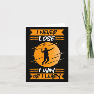 Carte Joueur Badminton Je Ne Perds Jamais Je Gagne Ou J'