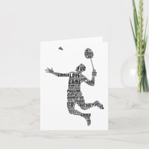 Carte Joueur Badminton Navette Garçons Jeunes Hommes