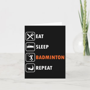 Carte Joueur Badminton Racket Shutte Athlète Mange Sleep