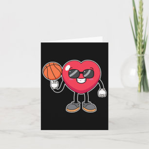 Carte Joueur Bysketbyll Coeur Valentines Jour Cute Sport
