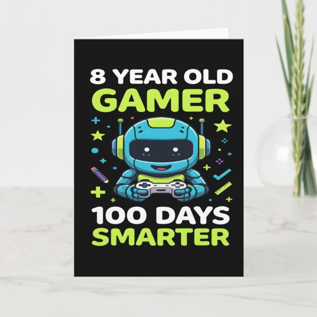 Carte Joueur de 8 ans 100 jours plus intelligent de l'éc (Devant)
