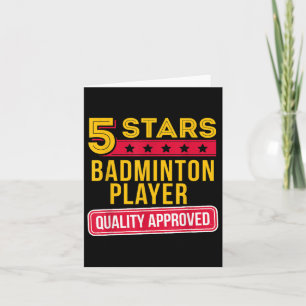 Carte Joueur de badminton 5 étoiles - Gif drôle de sport