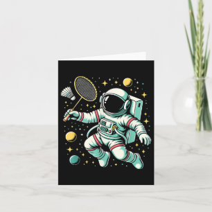 Carte Joueur de badminton astronaute sport navette spati